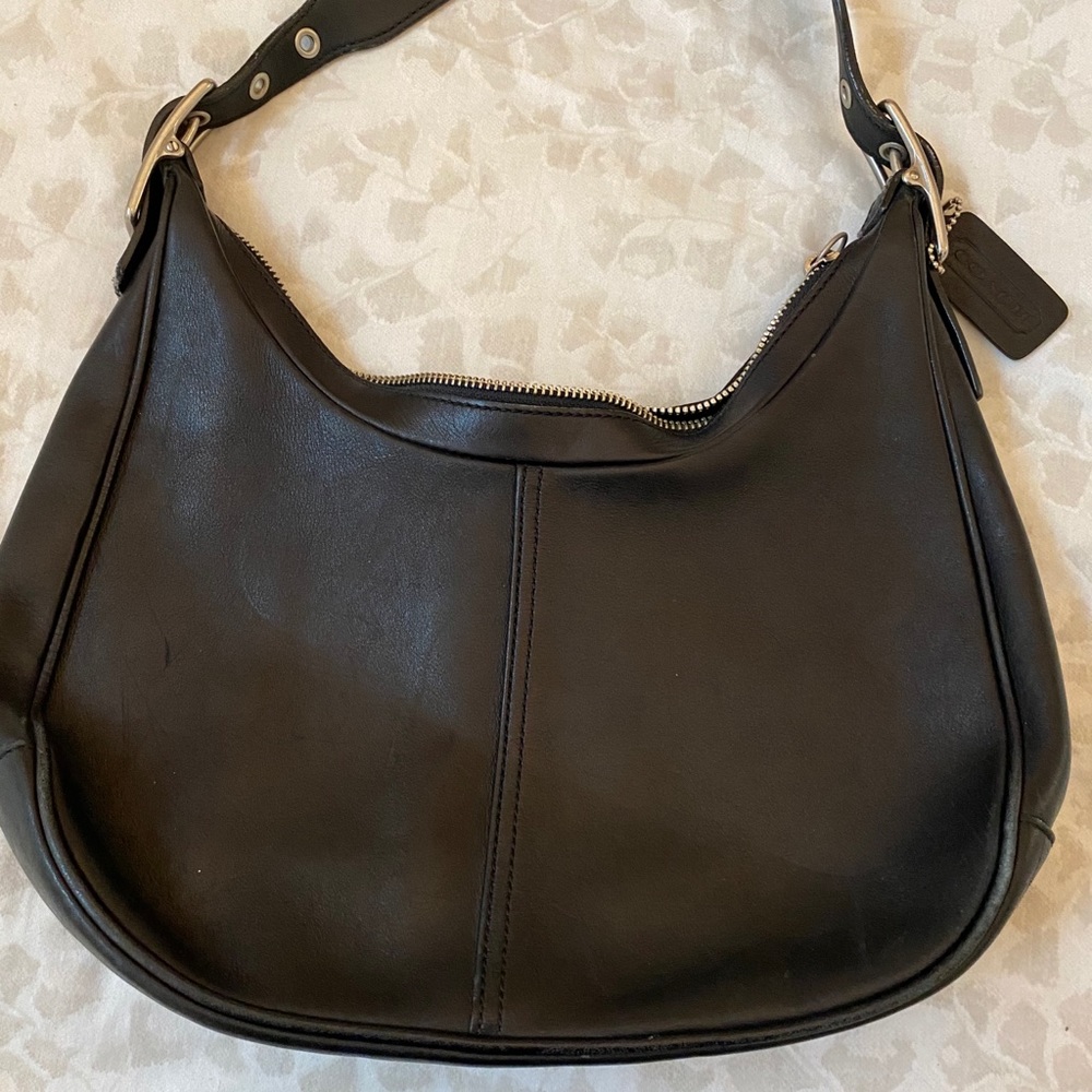 Coach black leather hobo